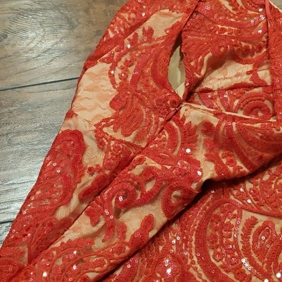 NWT Free People Womens Sequin Red Dress sz 8=M - Picture 11 of 11